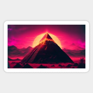 Synthwave Retrowave Aesthetic Pyramid Magnet